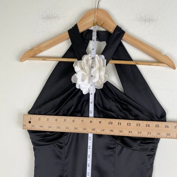 Meshki Dylan Rose Halter Dress Size S Black Maxi Halter Gala Formal Occasion - Picture 13 of 14